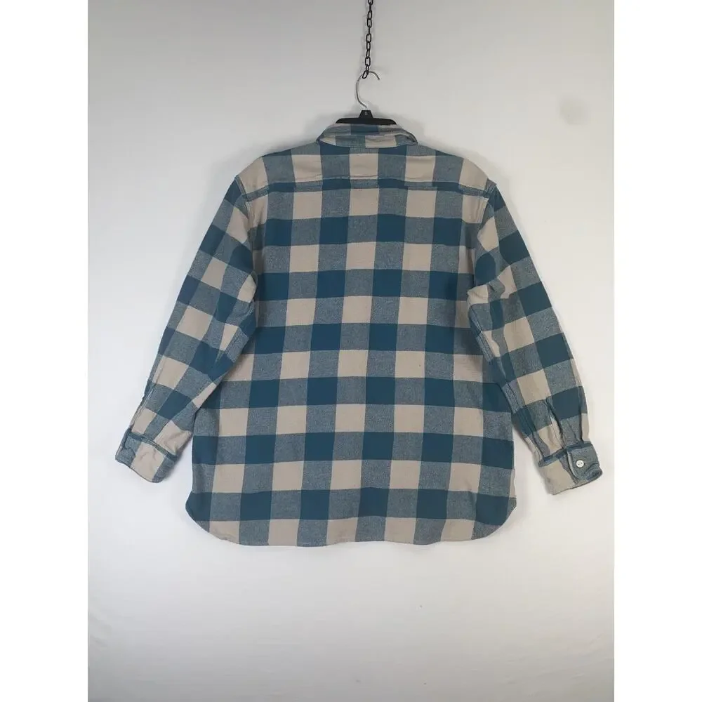 Levi's Shirt Mens Large Blue Plaid Long Sleeve Button Up Flannel Casual